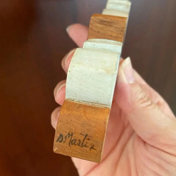 Lot of 4 Folk Art Hand Painted Bear & Duck Wood Decor Artist Signed D. Martin - Picture 3 of 12